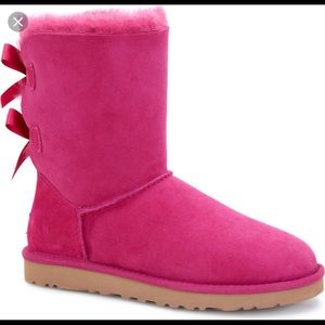Limited edition Women’s pink Bailey bow ugg boots